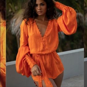 Rat and Boa Harlequin dress; color: orange; size: small